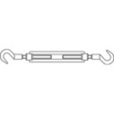 TOOLCRAFT 136620 Tendeur à vis crochet-crochet M10 acier étamé par galvanisation DIN 1480 1 pc(s)