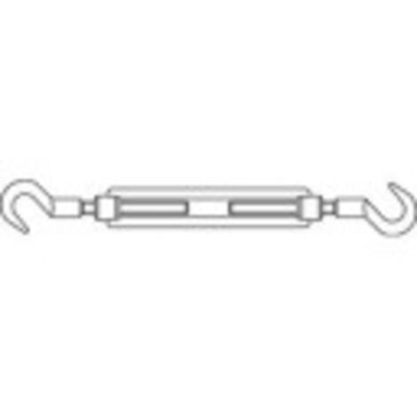 TOOLCRAFT 136620 Tenditore gancio - gancio M10 Acciaio galvanizzato zinco DIN 1480 1 pz.