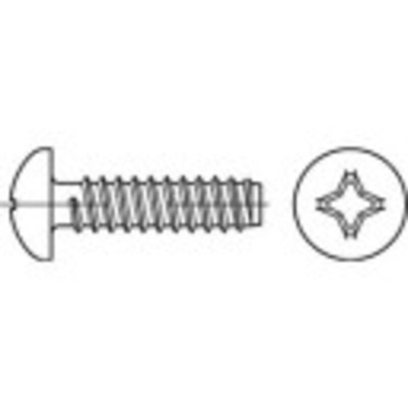 Toolcraft - 145064 Linsenblechschrauben 2.9 mm 6.5 mm Kreuzschlitz Phillips din 7981 Stahl galvanis