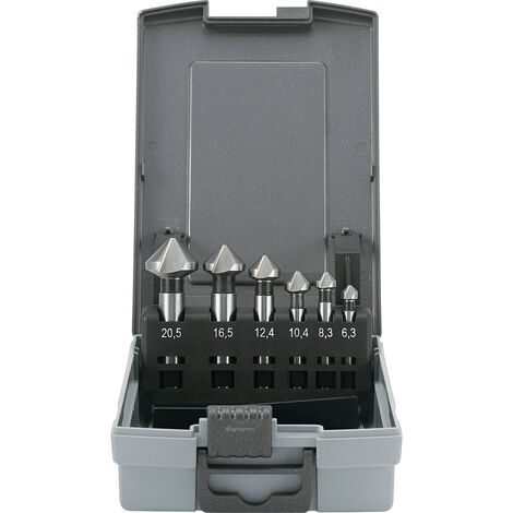 TOOLCRAFT  1614138 Kegelsenker-Set 6teilig 6.3 mm, 8.3 mm, 10.4 mm, 12.4 mm, 16.5 mm, 20.5 mm HSS  Z