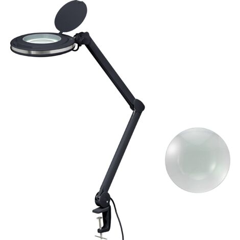 TOOLCRAFT 2178611 Lampe loupe LED noire 5" 127 mm avec support de serrage 8D 1.75x Q468992