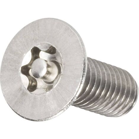 TOOLCRAFT 888808 Vis à tête fraisée M4 20 mm profil en Torx avec téton acier inoxydable A2 10 pc(s)