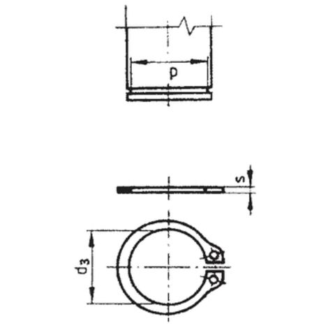 TOOLCRAFT Anello di arresto per legno DIN 471 in filo di acciaio armonico 100 pz