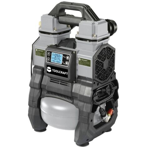 Toolcraft – Compresseur d'air comprimé 500W 9 bars – Débit 65 l/min – Moteur sans balais – Réservoir aluminium 5L – Mode silencieux et haute vitesse - X903502
