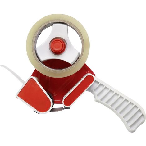 TOOLCRAFT Distributeur de ruban d'emballage rouge, blanc Largeur du rouleau (max.): 50 mm Longueur d