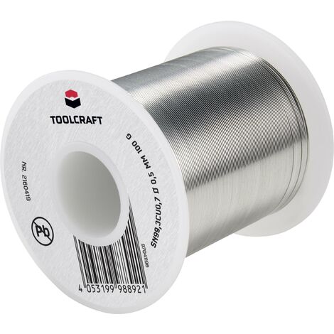 TOOLCRAFT Étain à souder sans plomb bobine Sn99,3Cu0,7 ROL1 100 g 0.5 mm Q871902
