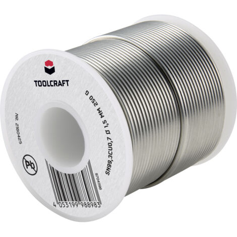 TOOLCRAFT Étain à souder sans plomb bobine Sn99,3Cu0,7 ROL1 250 g 1.5 mm
