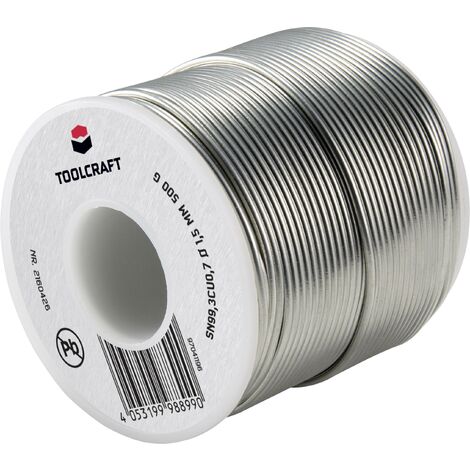 TOOLCRAFT Étain à souder sans plomb bobine Sn99,3Cu0,7 ROL1 500 g 1.5 mm Q871582