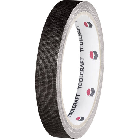 TOOLCRAFT HEB19L10SC HEB19L10SC Gewebeklebeband HEB19L10SC Schwarz (L x B) 10 m x 19 mm 1 St.
