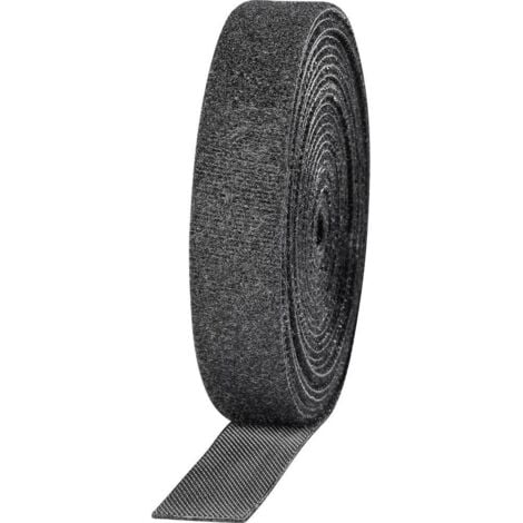 TOOLCRAFT KL16X3000C Bande auto-agrippante pour grouper partie velours et partie agrippante (L x l) 3000 mm x 16 mm noi