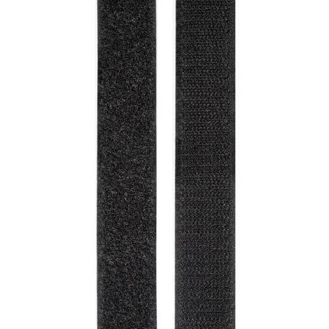 Rotolo Velcro da Cucire Uncino e Asola Strappo Colore Nero 20mm x 25 metri  Lunghezza