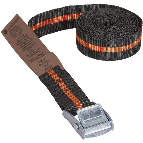 TOOLCRAFT Klemmgurt Zugkraft LC Niederzurren (einzeln/direkt)=125 daN (L x B) 2.5 m x 25 mm Klemmsch