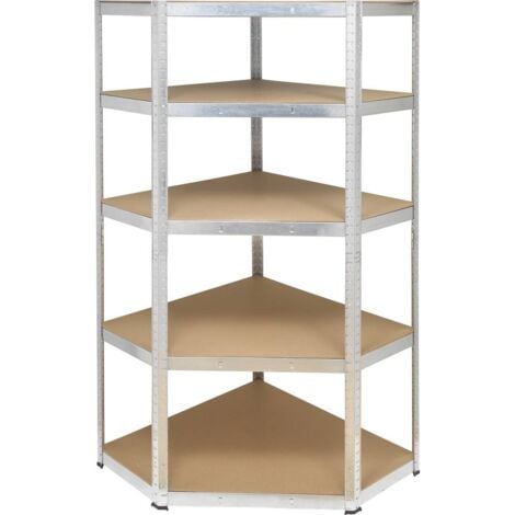 TOOLCRAFT KPW77 Modulo angolare per scaffale 175 kg (L x A x P) 700 x 1800 x 700 mm Metallo, MDF Zinco, Argento Ripiano
