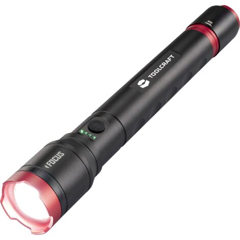 TOOLCRAFT Lampe portative réglable, taille du point réglable, avec mode stroboscope, avec interface USB batteries Li-io