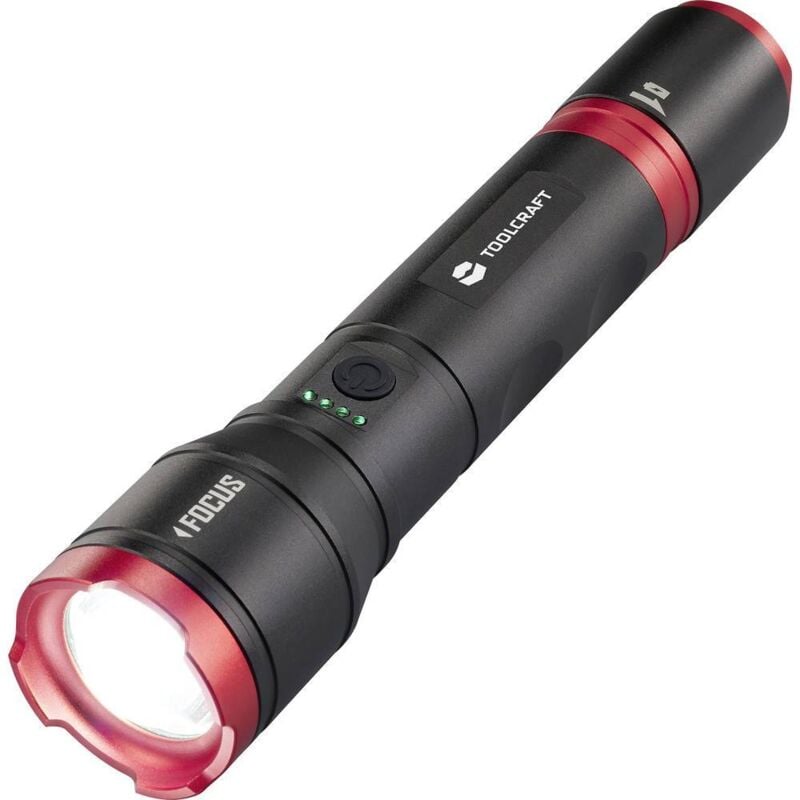 Toolcraft - Lampe portative réglable, taille du point réglable, avec mode stroboscope, avec interface usb batteries Li-io