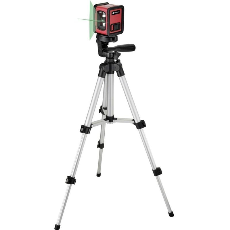 CL12-G Laser en croix avec trépied, autonivelant, Laser vert Portée (max.): 12 m - Toolcraft