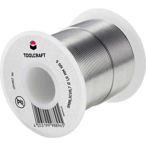 TOOLCRAFT  Lötzinn, bleifrei Spule Sn99,3Cu0,7 ROL1 100 g 1 mm