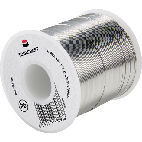 TOOLCRAFT  Lötzinn, bleifrei Spule Sn99,3Cu0,7 ROL1 250 g 0.5 mm