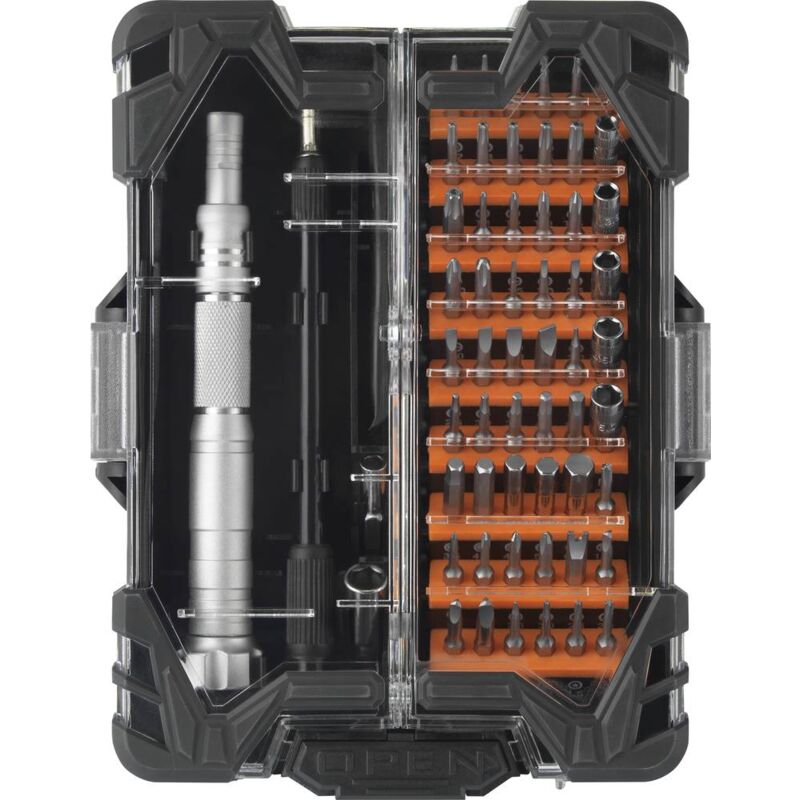 Image of TOOLCRAFT Officina e meccanica, Elettronica e meccanica di precisione Cacciavite porta inserti 62 parti