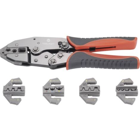 Toolcraft – Pince à sertir cosse 430461 – Set de 6 pièces avec matrices interchangeables – Réglage de pression 12 niveaux – Longueur 225 mm - PZ-506