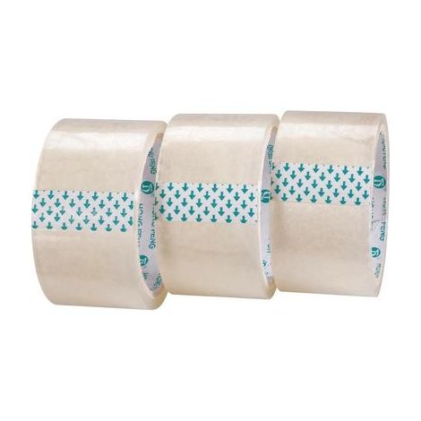 Toolcraft – Ruban adhésif de fermeture 1563956 transparent – 50 m x 48 mm – 3 rouleaux en polypropylène avec colle acrylique