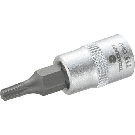 TOOLCRAFT T15 816081 T-Profil Steckschlüssel-Bit-Einsatz    T 15   1/4" (6.3 mm)