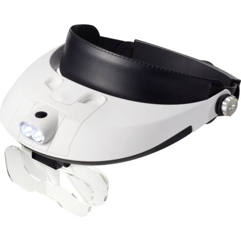 TOOLCRAFT TO-5137806 Lente d'ingrandimento da testa con illuminazione LED Ingrandimenti: 1.0 x, 1.5 x, 2.0 x, 2.5 x, 3.