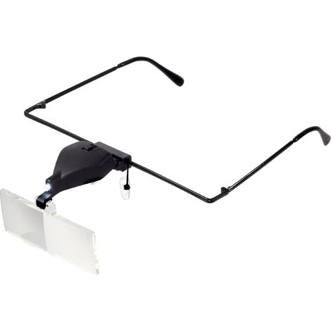 TOOLCRAFT TO-5137812 Lunettes-loupe avec éclairage LED Grossissement: 1.5 x, 2.5 x, 3.5 x Lentille: