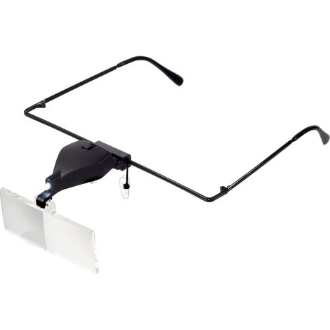 TOOLCRAFT TO-5137812  Lupenbrille mit LED-Beleuchtung Vergrößerungsfaktor: 1.5 x, 2.5 x, 3.5 x Linse