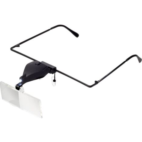 TOOLCRAFT TO-5137812 Occhiali d'ingrandimento con illuminazione LED Ingrandimenti: 1.5 x, 2.5 x, 3.5 x Lente: (L x L) 7