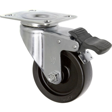 TOOLCRAFT TO-5137905 Lenkrolle mit Feststellbremse und Anschraubplatte 75 mm Polypropylen  Tragfähig