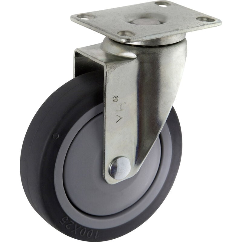 TOOLCRAFT TO-5137917 Lenkrolle TPR 100 mm mit Anschraubplatte Tragfähigkeit (max.): 65 kg