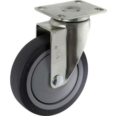 TOOLCRAFT TO-5137917 Roulette pivotante TPR 100 mm avec plaque de fixation Capacité de charge (max.)