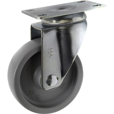 TOOLCRAFT TO-5137935 Lenkrolle 100 mm mit Anschraubplatte  Tragfähigkeit (max.): 125 kg