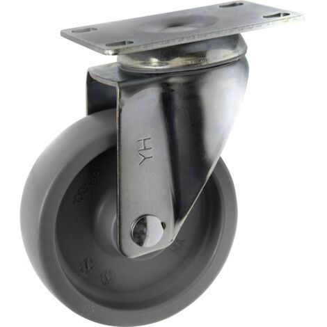 TOOLCRAFT TO-5137935 Ruota orientabile 100 mm con piastra avvitabile Capacità di carico (max.): 125 kg