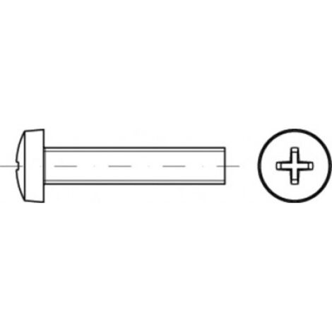 TOOLCRAFT TO-5430897 Vis cylindrique à tête bombée M3 6 mm cruciforme acier étamé par galvanisation 200 pc(s) C975001
