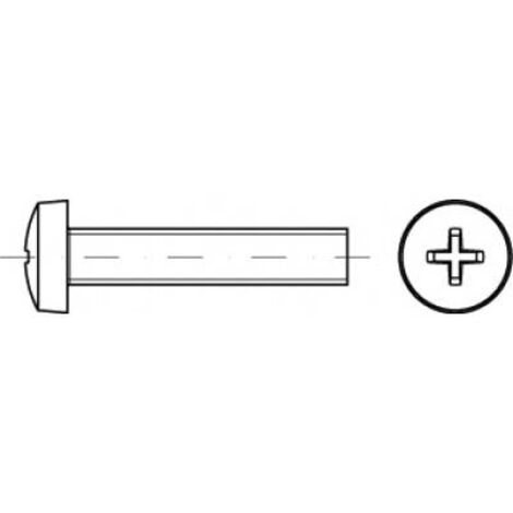 TOOLCRAFT TO-5430912 VITI A TESTA CILINDRICA M3 16 MM A CROCE PHILIPS ISO 7046 ACCIAIO GALVANIZZATO ZINCO 200 PZ.