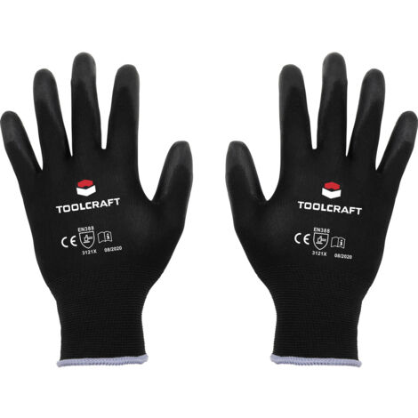TOOLCRAFT TO-5621544  Polyester, Polyurethan Arbeitshandschuh Größe (Handschuhe): 8 EN 388   CAT II