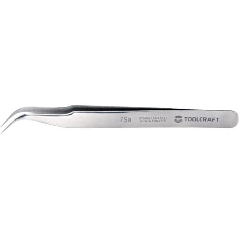 PINCE BRUCELLE DE PRÉCISION 1 PIÈCE TOOLCRAFT TO-5861037 7A SA POINTE EN FORME DE FAUCILLE, COURBÉE À 55°, RONDE, FINE 120 MM 1