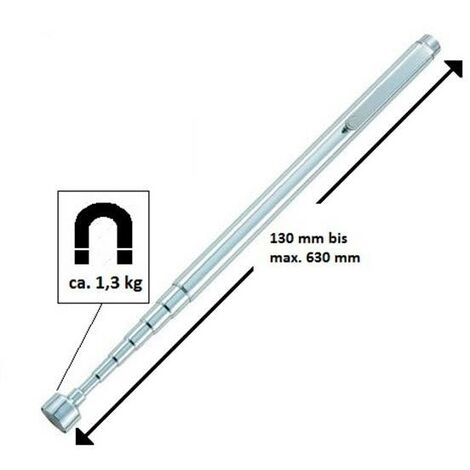 TOOLCRAFT TO-6541704 Cric magnétique extensible en forme de stylo 130 - 630 mm, force de levage 1,3 kg Levier magnétiqu
