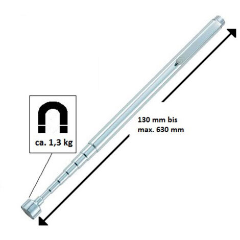TOOLCRAFT TO-6541704  Magnetheber in Stiftform ausziehbar 130 - 630 mm 1,3 kg Hebekraft Magnetheber