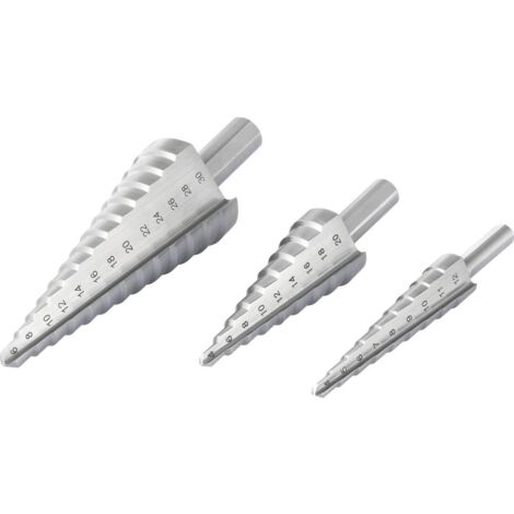 TOOLCRAFT TO-6802569 HSS Kit punte a gradini 3 scomparti 4 - 20 mm, 4 - 12 mm, 6 - 30 mm 1 pz.
