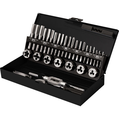 TOOLCRAFT TO-7015521 Gewindeschneidsatz 32teilig Stahl  M3 x 0.50, M4 x 0.70, M5 x 0.80, M6 x 1, M8