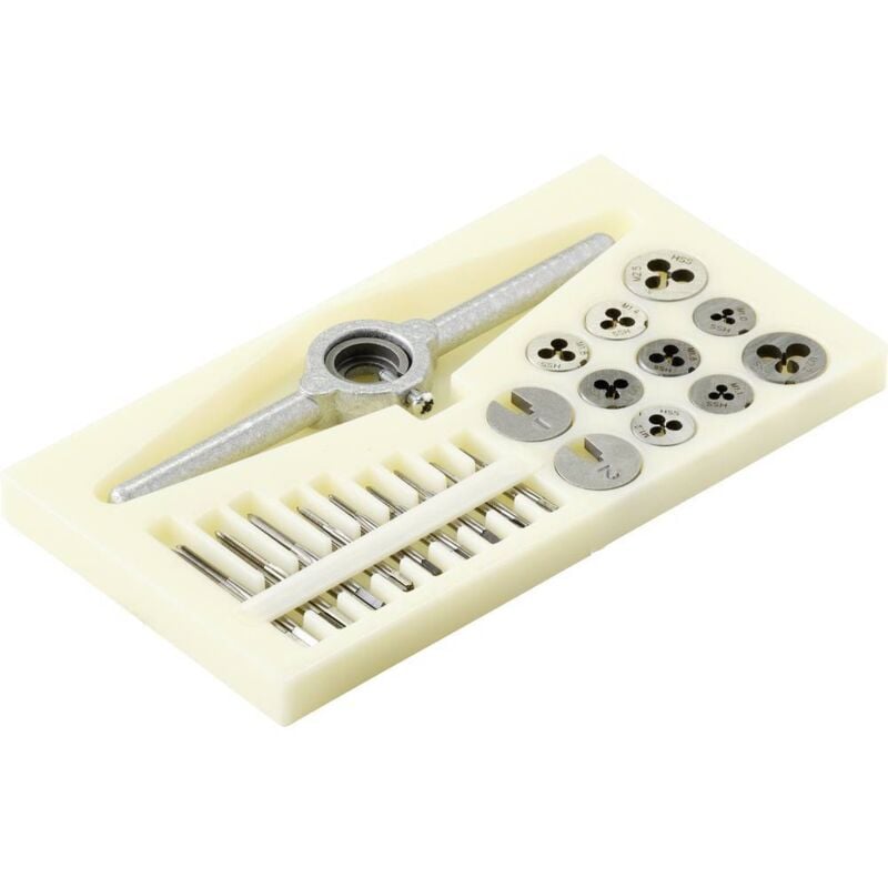 Toolcraft - TO-7106694 Set de tarauds à une coupe 30 pièces hss M1, M1.1, M1.2, M1.4, M1.6, M1.8, M2, M2,2, M2.5