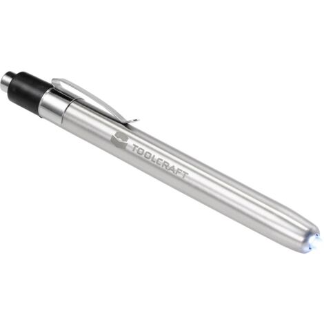 TOOLCRAFT TO-7429866 Lampada a forma di penna Penlight a batteria Argento