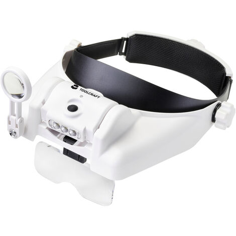 TOOLCRAFT TO-7440588  LED-Kopflicht mit LED-Beleuchtung Vergrößerungsfaktor: 3.5 x, 2.5 x, 2.0 x, 1.