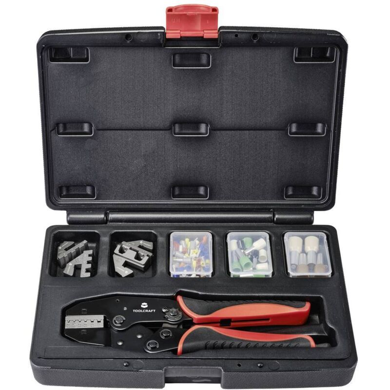 Set d'outils de sertissage Toolcraft TO-7703463 83 pièces pour embouts de câble 0.5 à 35 mm² avec assortiment d'embouts
