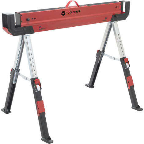 TOOLCRAFT  TO-7726197 Stahl Sägebock höhenverstellbar 300 kg (B x H x T) 520 x 620 x 1088 mm 9.3 kg