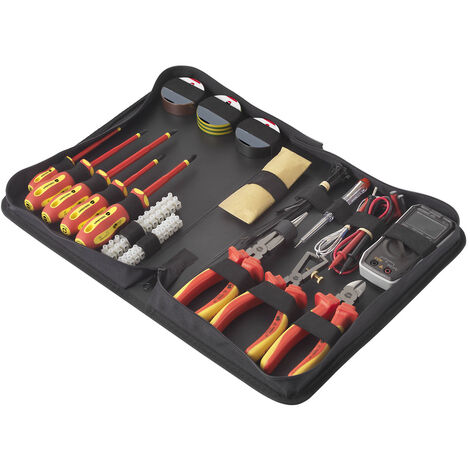 TOOLCRAFT  TO-7762929 Elektriker, Heimwerker Werkzeugset in Tasche 50teilig with Digital multimeter