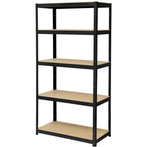 TOOLCRAFT TO-8689791 Scaffale per carichi pesanti 265 kg (L x A x P) 900 x 1800 x 450 mm Metallo, MDF opaco Nero Ripian